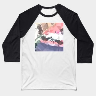 Lavender Pink Abstract Low Polygon Background Baseball T-Shirt